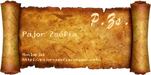 Pajor Zsófia névjegykártya